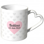 JUNIWORDS personalisierte Herz Tasse *Name* ich liebe Dich! - Rosa