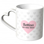 JUNIWORDS personalisierte Herz Tasse *Name* ich liebe Dich! - Rosa