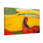 Leinwandbild Franz Marc - Pferd in Landschaft