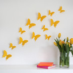 Wandtattoo 3D - Schmetterlinge gelb