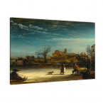 Leinwandbild Rembrandt Winterlandschaft