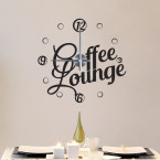 Wandtattoo Uhr - Coffee Lounge