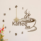 Wandtattoo Uhr - Kaffeezeit