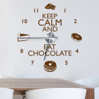 Wandtattoo Uhr  - Keep calm and eat chocolate