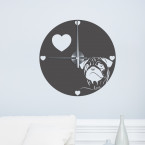 Wandtattoo Uhr Mops