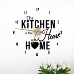 Wandtattoo Uhr - The kitchen is the heart of the home