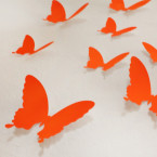 Wandtattoo 3D - Schmetterlinge neon orange
