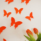Wandtattoo 3D - Schmetterlinge neon orange