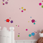 Wandsticker Set A4 - bunte Blumen Design 5