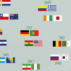 Wandsticker Set A4 - Flaggen WM