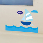 Wandsticker Seegelboot