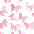 Wandtattoo 3D - Schmetterlinge rosa Set mit Muster