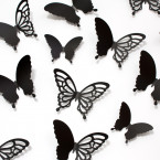 Wandtattoo 3D - Schmetterlinge schwarz Set mit Muster