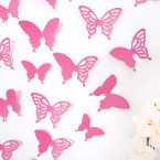 Wandtattoo 3D - Schmetterlinge pink Set mit Muster