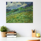 Poster Vincent van Gogh - Berglandschaft hinter dem Hospital Saint-Paul 