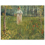 Poster Vincent van Gogh - Frau in einem Garten