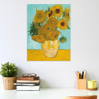 Poster Vincent van Gogh - Zwölf Sonnenblumen in einer Vase