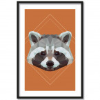 Poster Waschbär Lowpoly