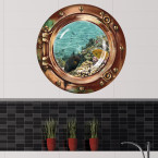 Wandsticker Bullauge "Bunte Fische unter Wasser"