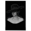 Poster Porträt Frau mit Hut Schwarz Weiß