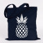 JUNIWORDS Jutebeutel Ananas. Marine Blau