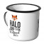 JUNIWORDS Emaille Tasse Halo I Bims 1 Guta Tag