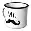 JUNIWORDS Emaille Tasse Mr. Schnauzbart