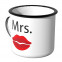 JUNIWORDS Emaille Tasse Mrs.Kussmund