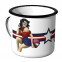 Emaille Tasse Biker Pin up