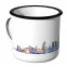 Emaille Tasse Skyline Mainz bei Nacht