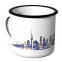 JUNIWORDS Emaille Tasse Skyline München bei Nacht