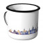 Emaille Tasse Skyline Hannover bei Nacht