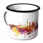 Emaille Tasse Skyline Karlsruhe bei Nacht