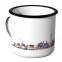 Emaille Tasse Skyline Nürnberg bei Nacht