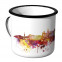 Emaille Tasse Skyline Trier bei Nacht