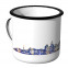 Emaille Tasse Skyline Trier bei Nacht