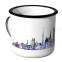 Emaille Tasse Skyline Wien bei Nacht