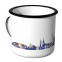 Emaille Tasse Skyline Gelsenkirchen bei Nacht