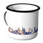 Emaille Tasse Skyline Madrid bei Nacht