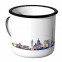 Emaille Tasse Skyline Paris bei Nacht