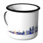 Emaille Tasse Skyline Moskau bei Nacht