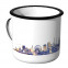 Emaille Tasse Skyline Ruhrpott bei Nacht