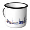 Emaille Tasse Skyline Braunschweig bei Nacht