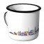 Emaille Tasse Skyline Ulm bei Nacht