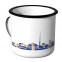 Emaille Tasse Skyline Stuttgart bei Nacht