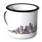 Emaille Tasse Skyline Chicago bei Nacht