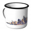 Emaille Tasse Skyline Dallas bei Nacht