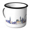 Emaille Tasse Skyline London bei Nacht