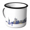 Emaille Tasse Skyline New York bei Nacht