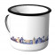 Emaille Tasse Skyline Wuppertal bei Nacht